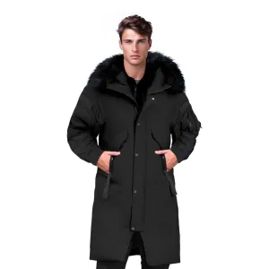 abbee Black XL Winter Fur Hooded Thick Overcoat Jacket Stylish Lightweight Quilted Warm Puffer Coat