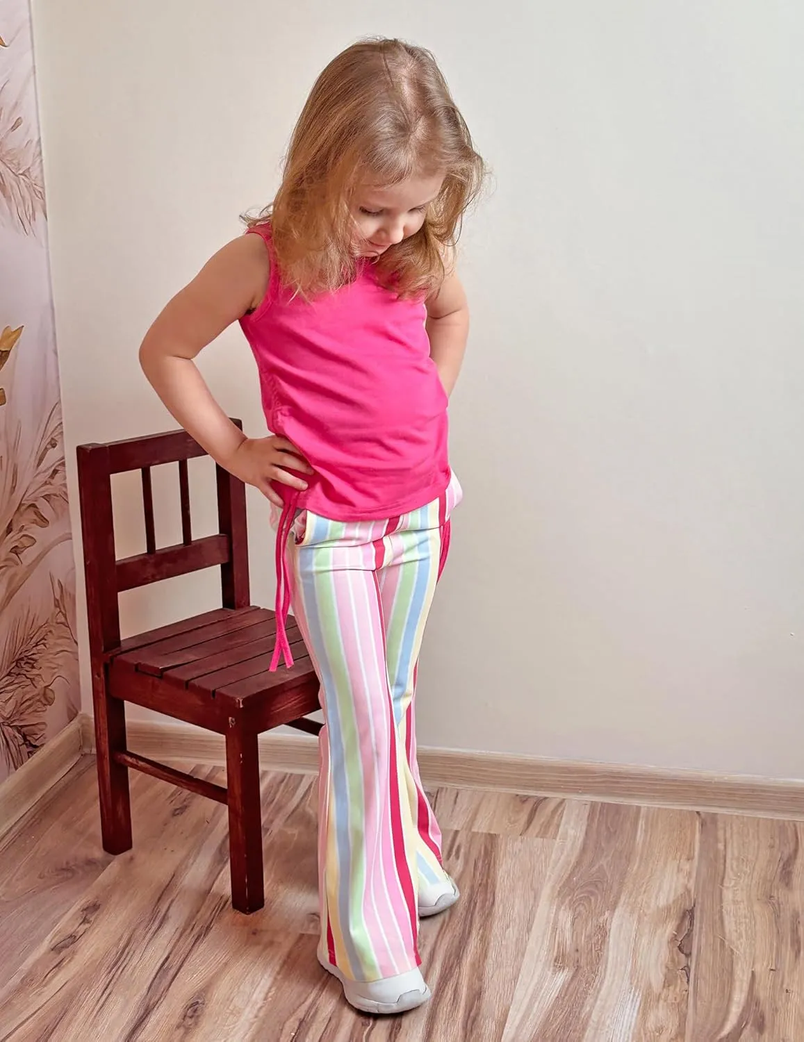 Arshiner Toddler Girl 2 Piece Outfits Tank Tops and Flare Leggings Pant Set