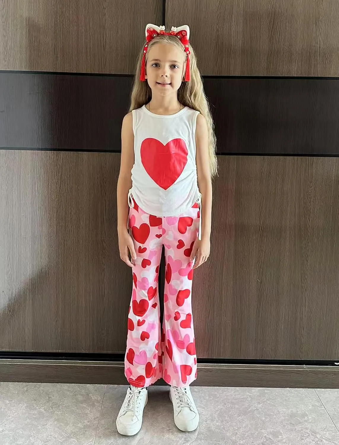Arshiner Toddler Girl 2 Piece Outfits Tank Tops and Flare Leggings Pant Set