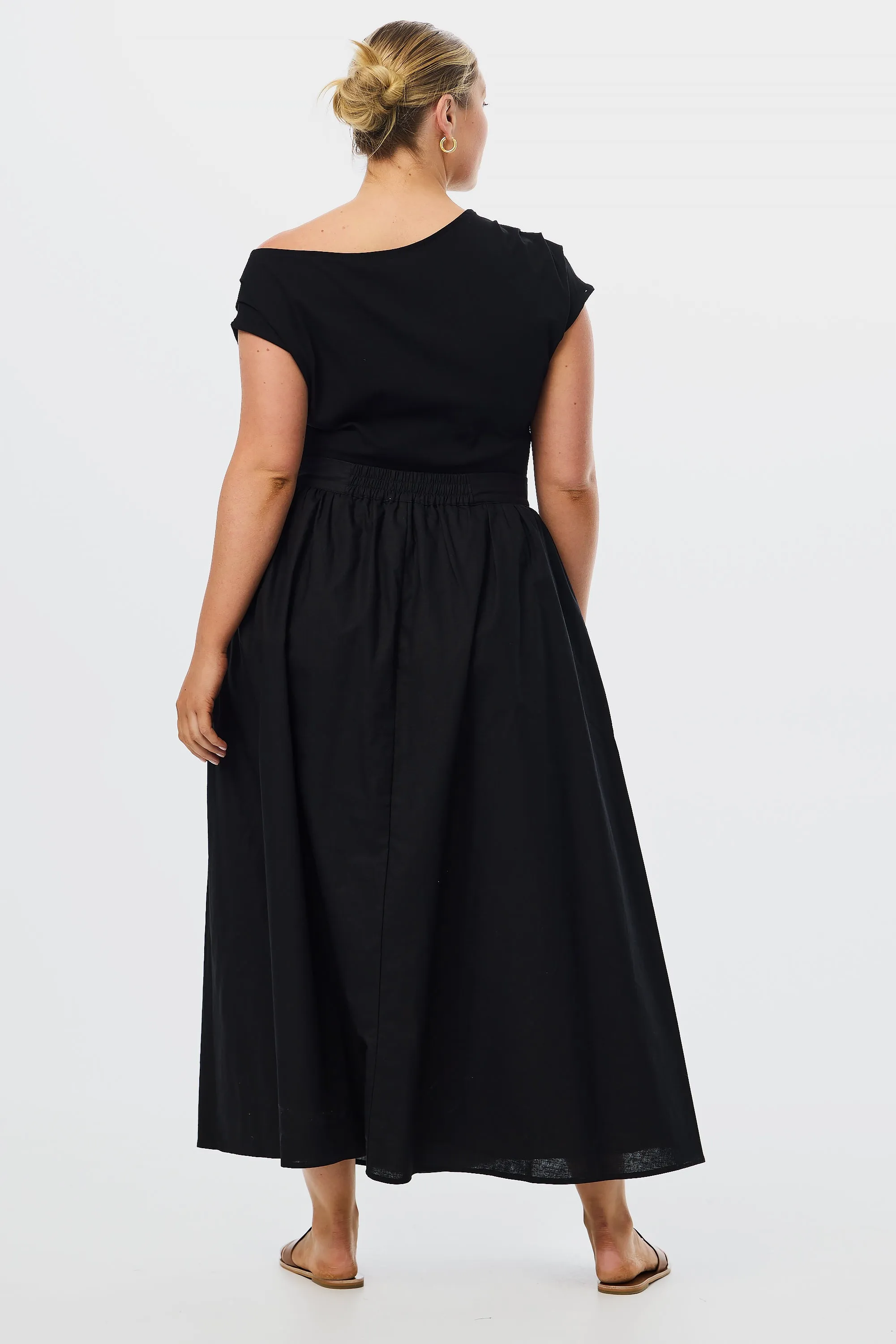Asymmetric Jersey T-shirt - Black