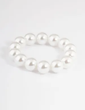 Bead Large Pearly Stretch Bracelet