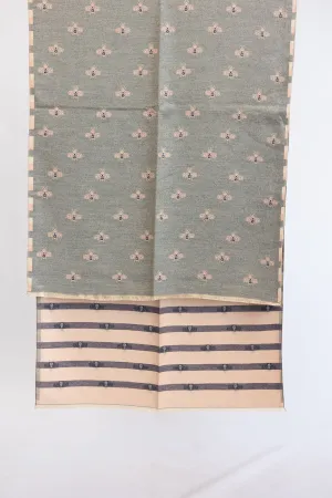 Bee Print Scarf - Grey with pale pink and navy