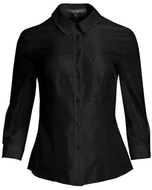 Black Signature Taffeta Blouse