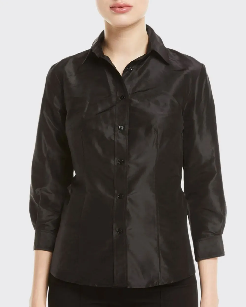 Black Signature Taffeta Blouse