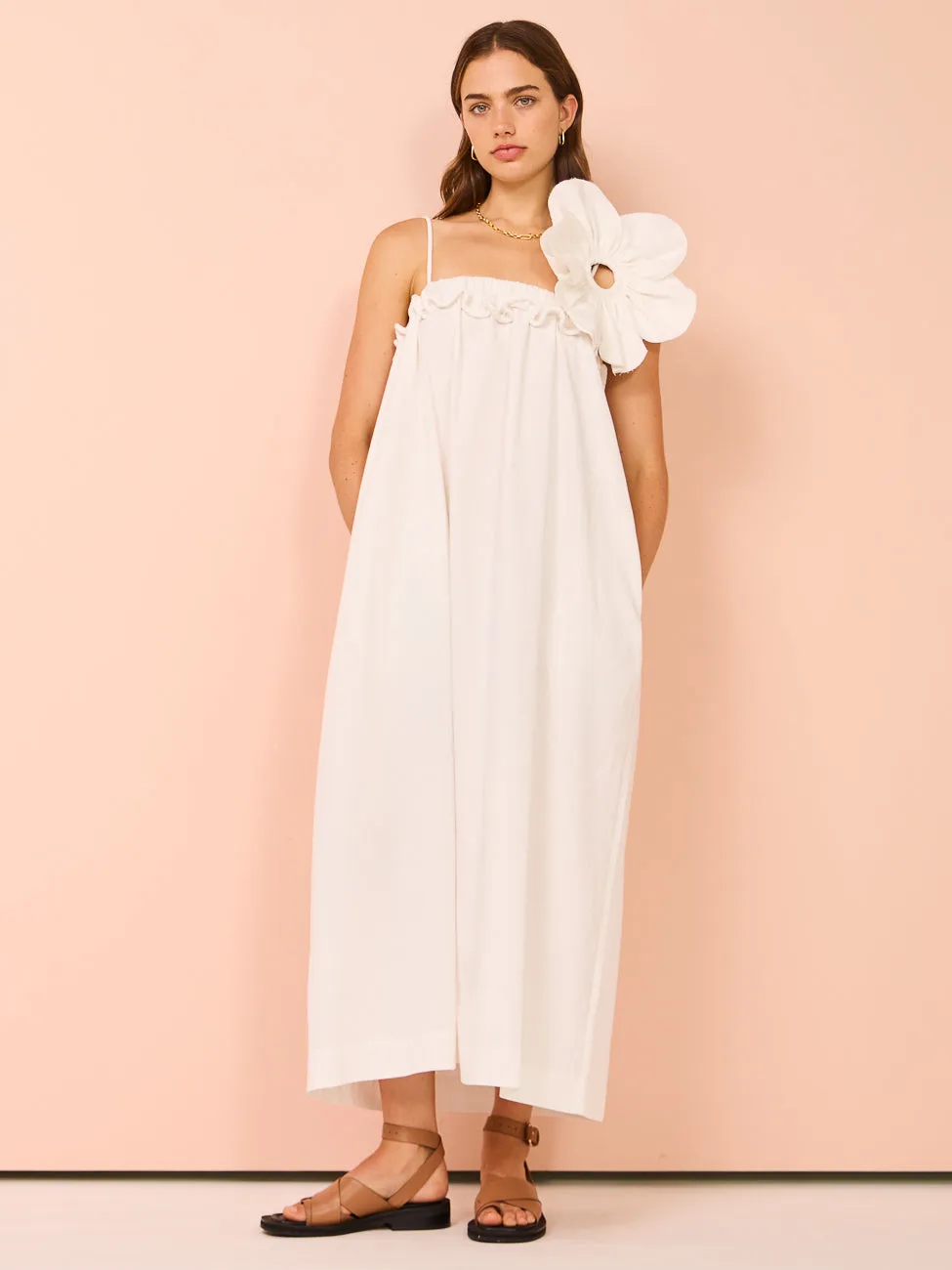 By Johnny Flora Pipe Sun Dress in Ivory