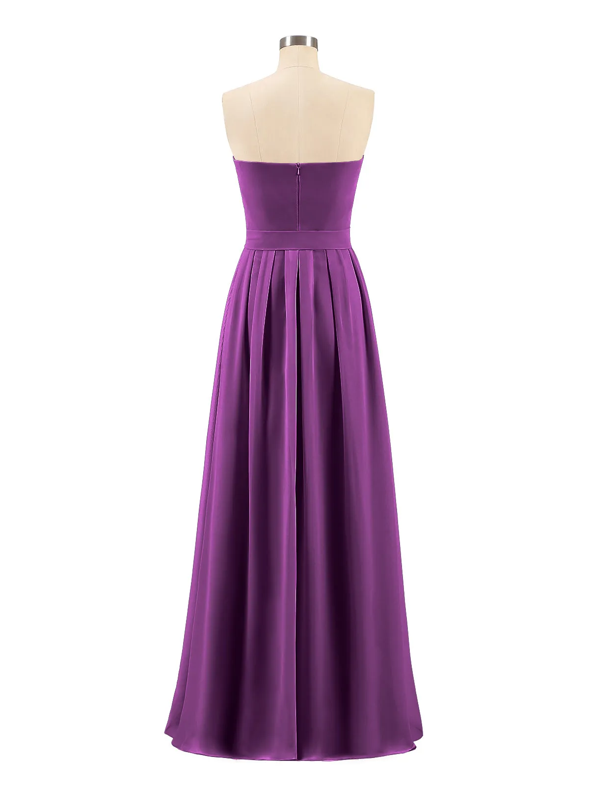 Chiffon Strapless Bridesmaid Gown with Sash-Grape Plus Size