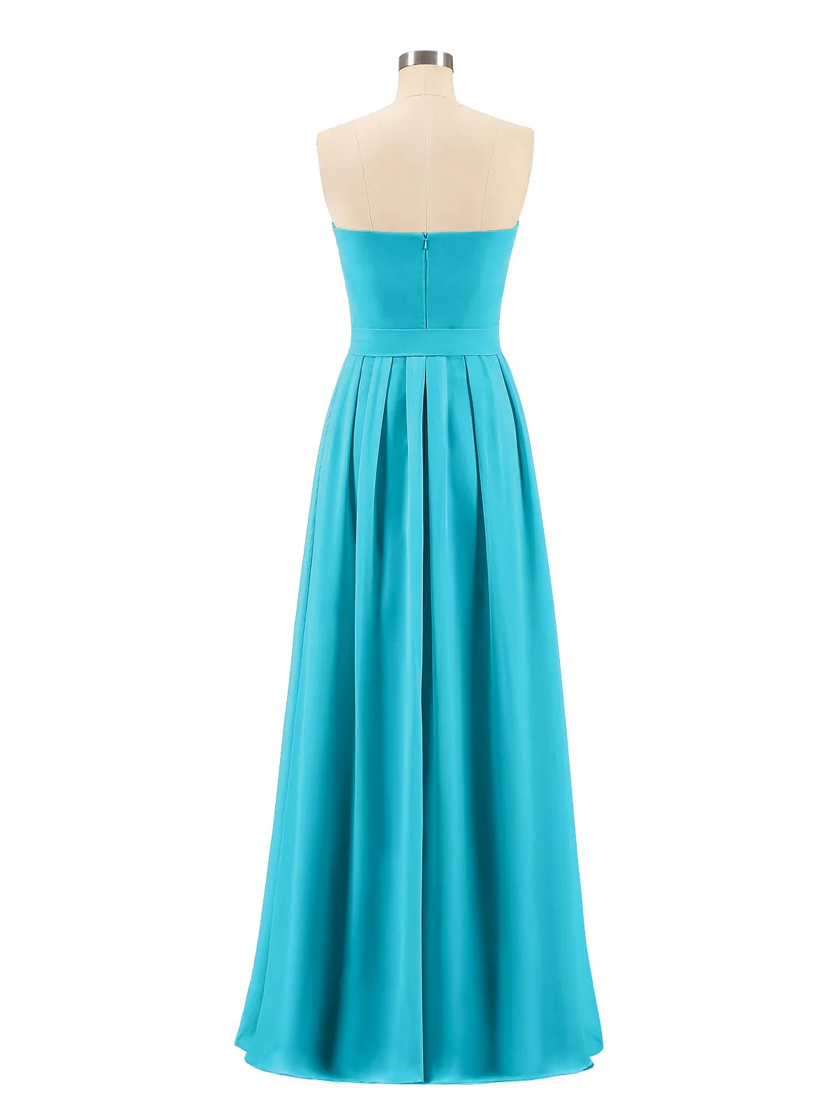 Chiffon Strapless Bridesmaid Gown with Sash-Jade