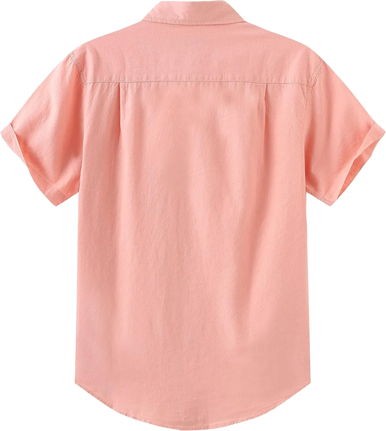 COEVALS CLUB Men's Casual Linen Cotton Button Down Spread Collar Short Sleeve Summer Beach Shirts
