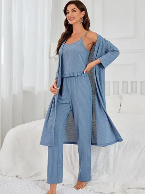 Cozy 3-Piece Waffle Knit Pajama Set