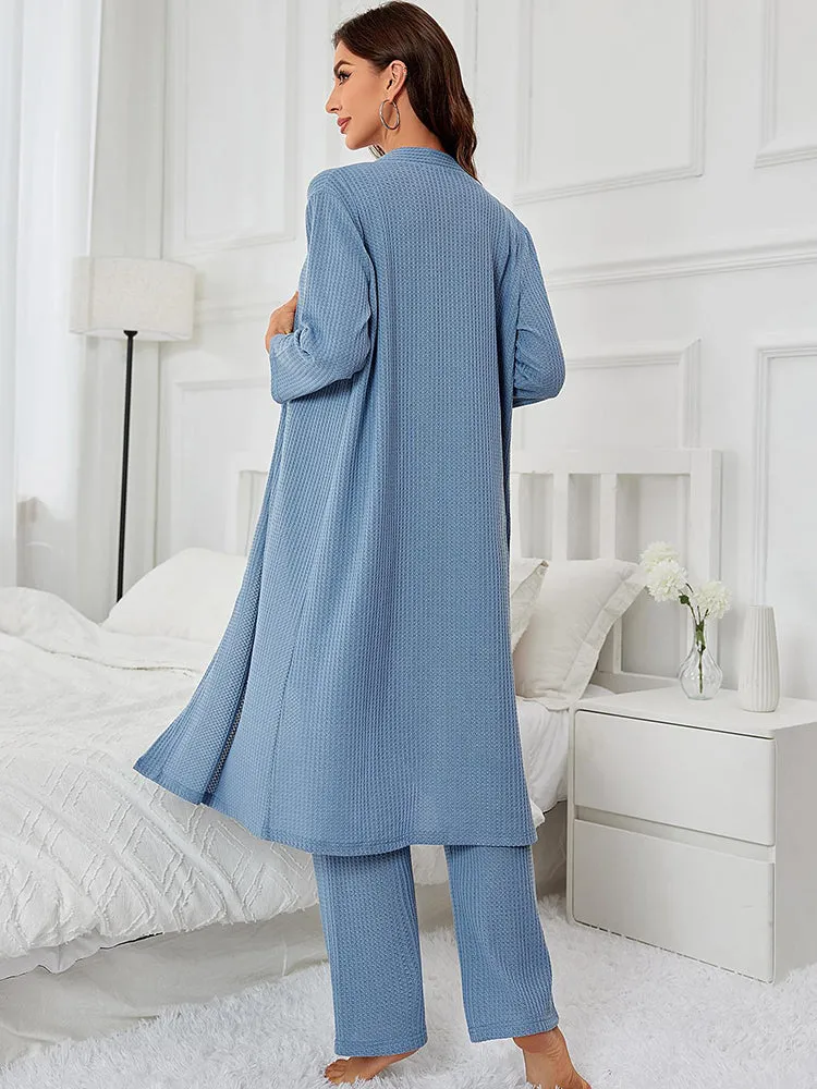 Cozy 3-Piece Waffle Knit Pajama Set