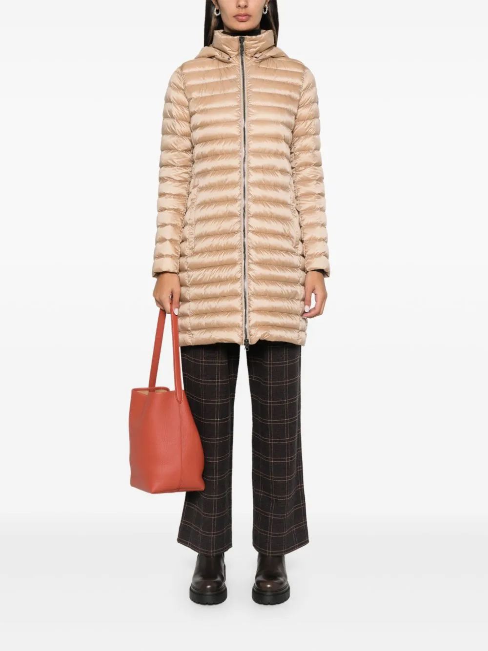 detachable-hood puffer coat