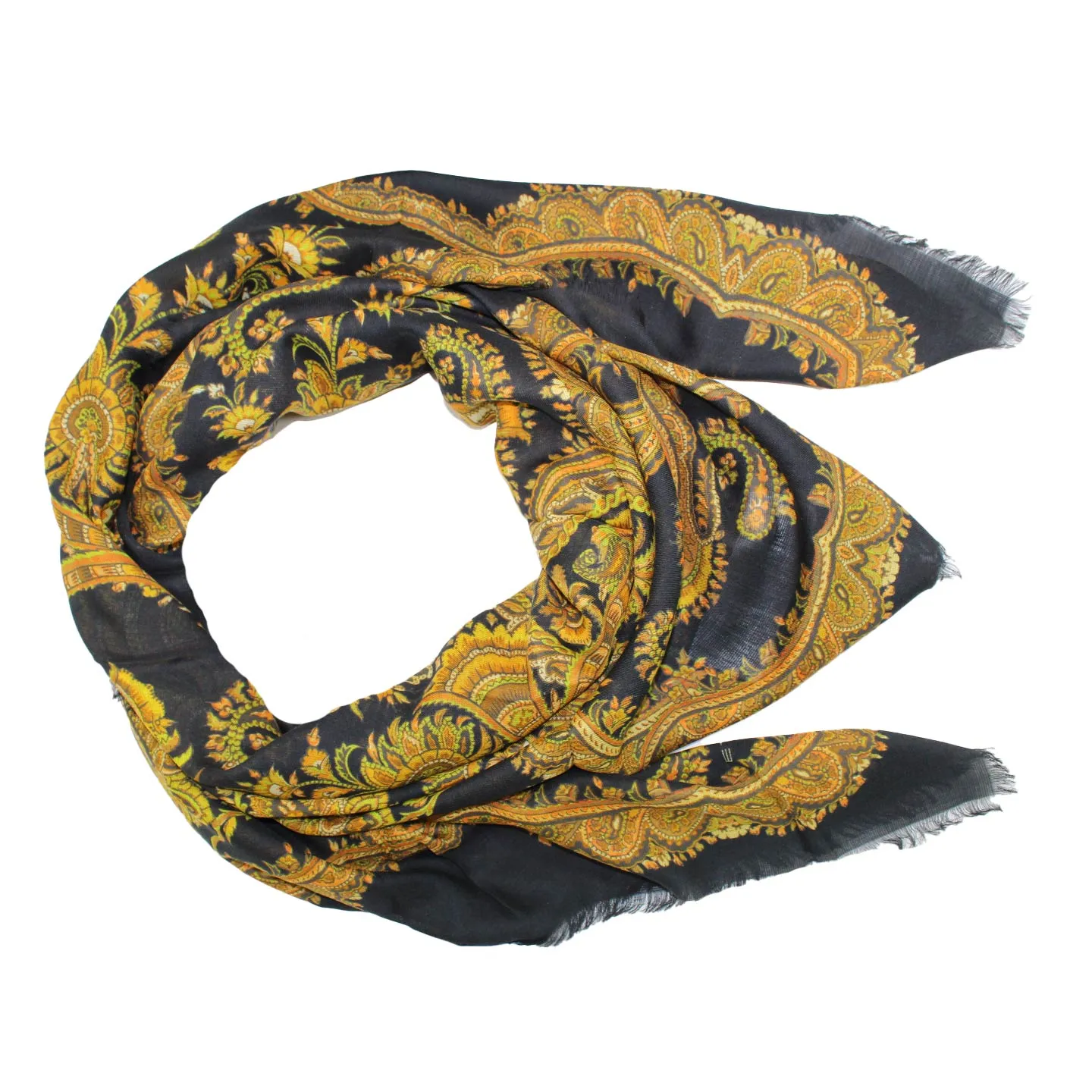 Etro Scarf Placed Paisley Design - Extra Large Square Cashmere Shawl SALE