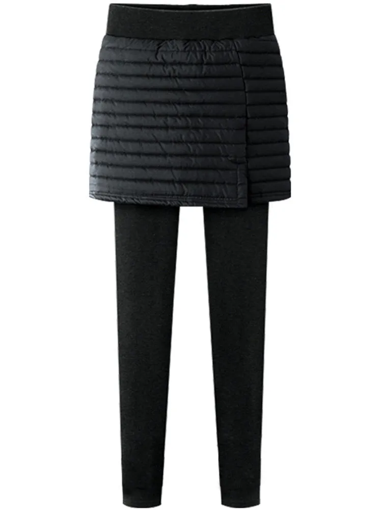 Fake Two Pieces Thick Legging Skirts
