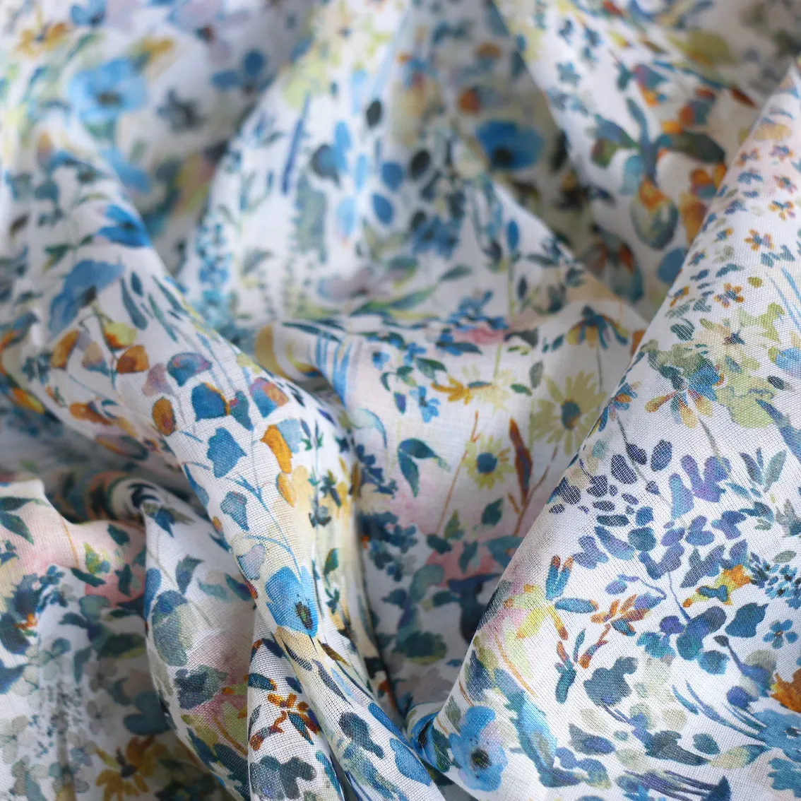 Felda Blue - Liberty Fabrics - Chloe Cotton Chiffon
