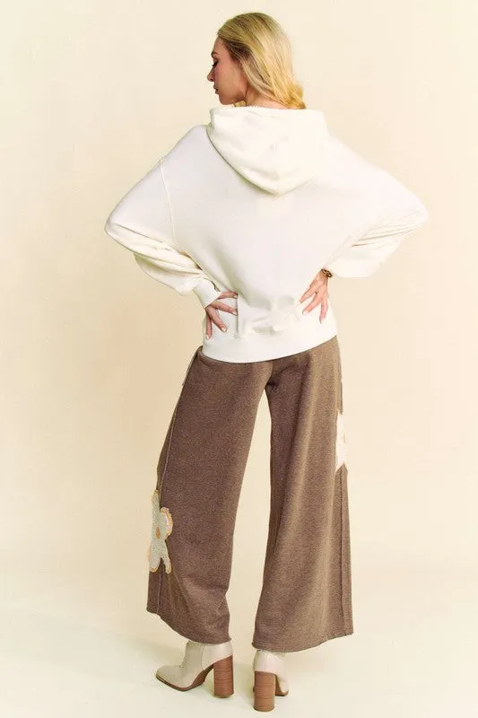 Flower Patch Wide Leg Pants in Mocha