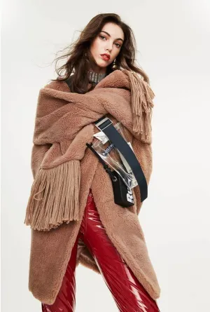 Fringed Thick Faux Fur Winter Scarf
