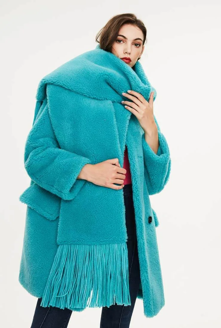Fringed Thick Faux Fur Winter Scarf