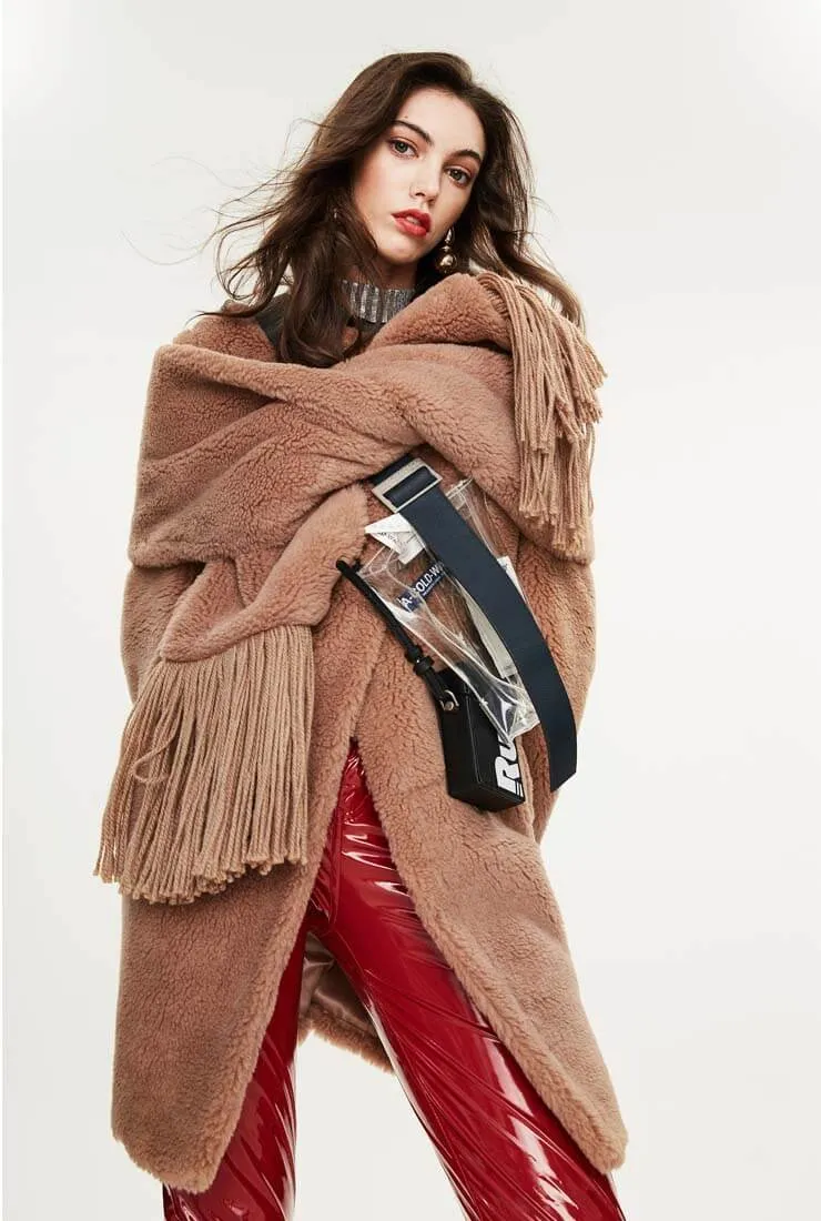 Fringed Thick Faux Fur Winter Scarf