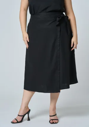 Gina Linen Wrap Skirt