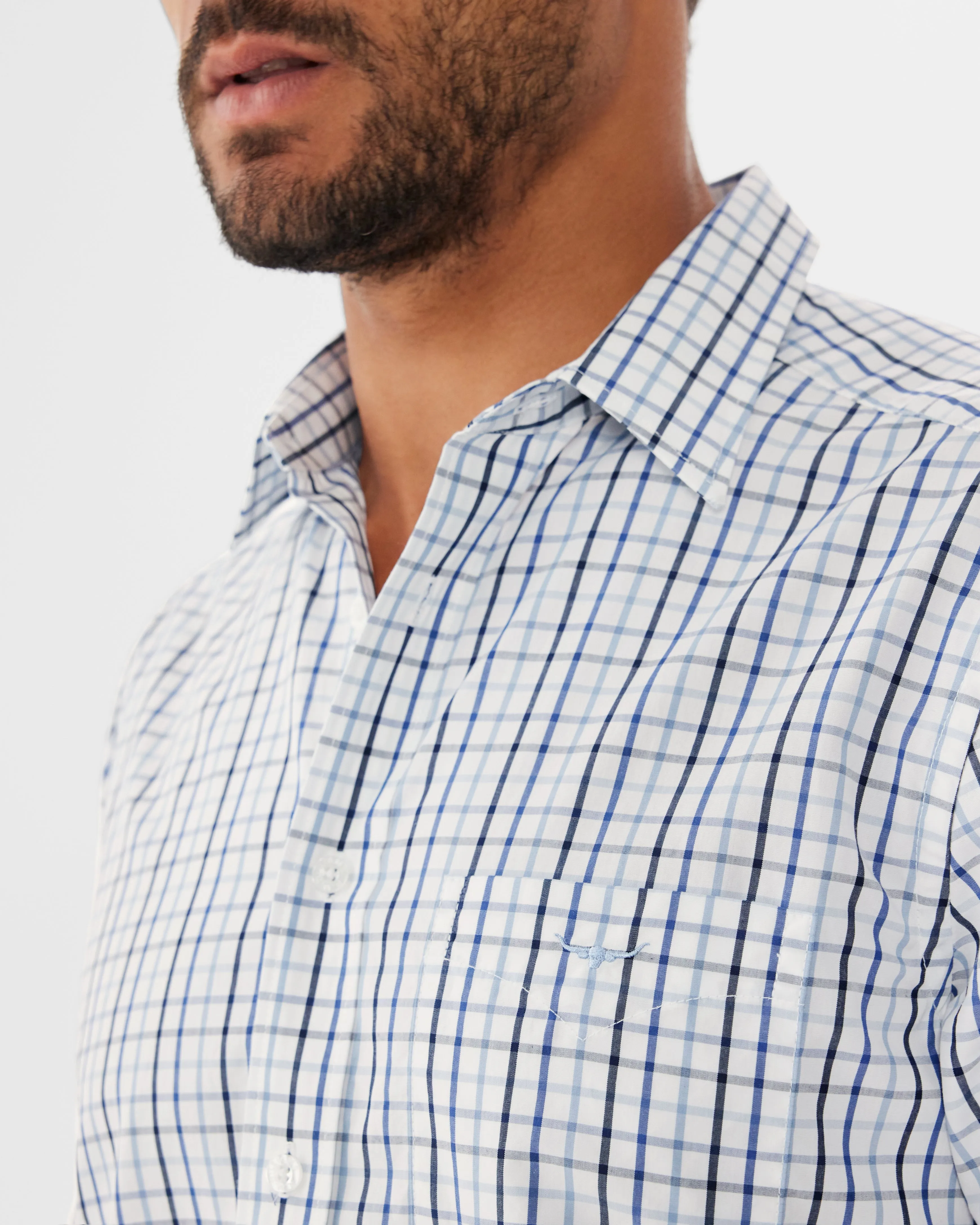 Hervey Shirt - White/Navy/Blue
