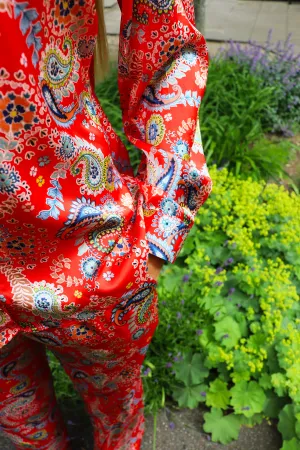 HOPE-PANTS - RED PAISLEY