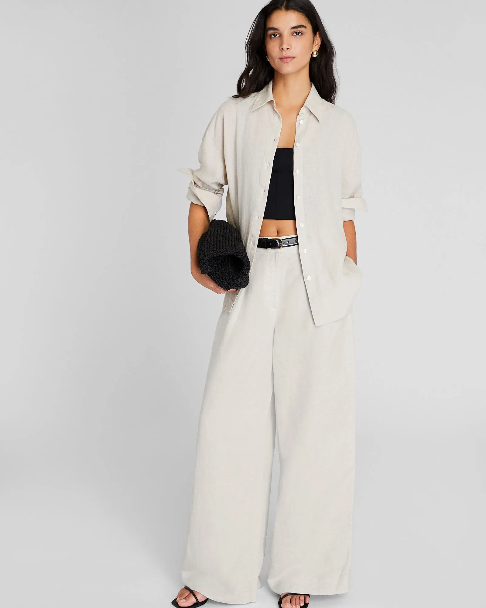 Linen Button Front Shirt