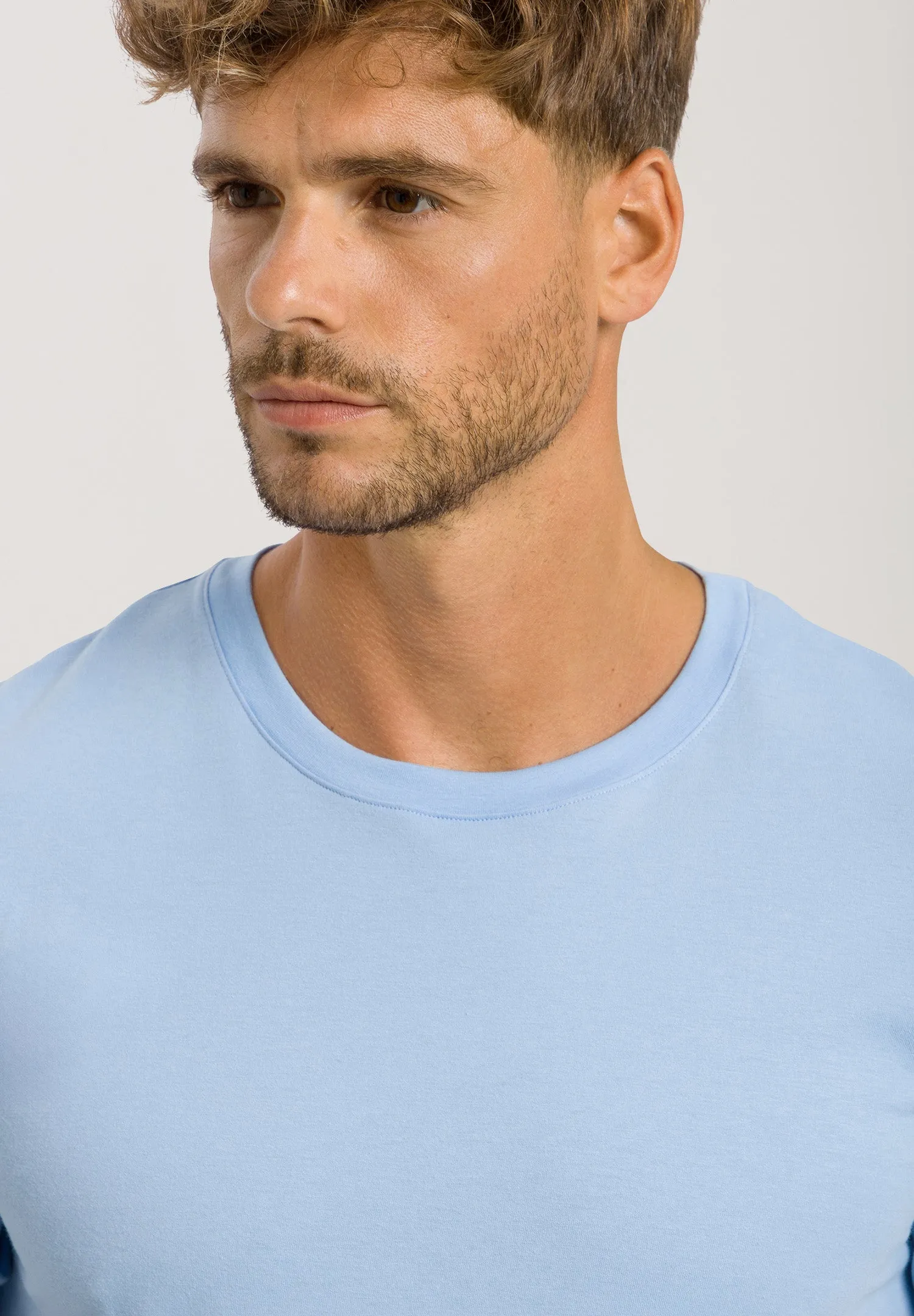 Living Shirts Cotton Crew Neck T-Shirt | Placid Blue 75050-2531