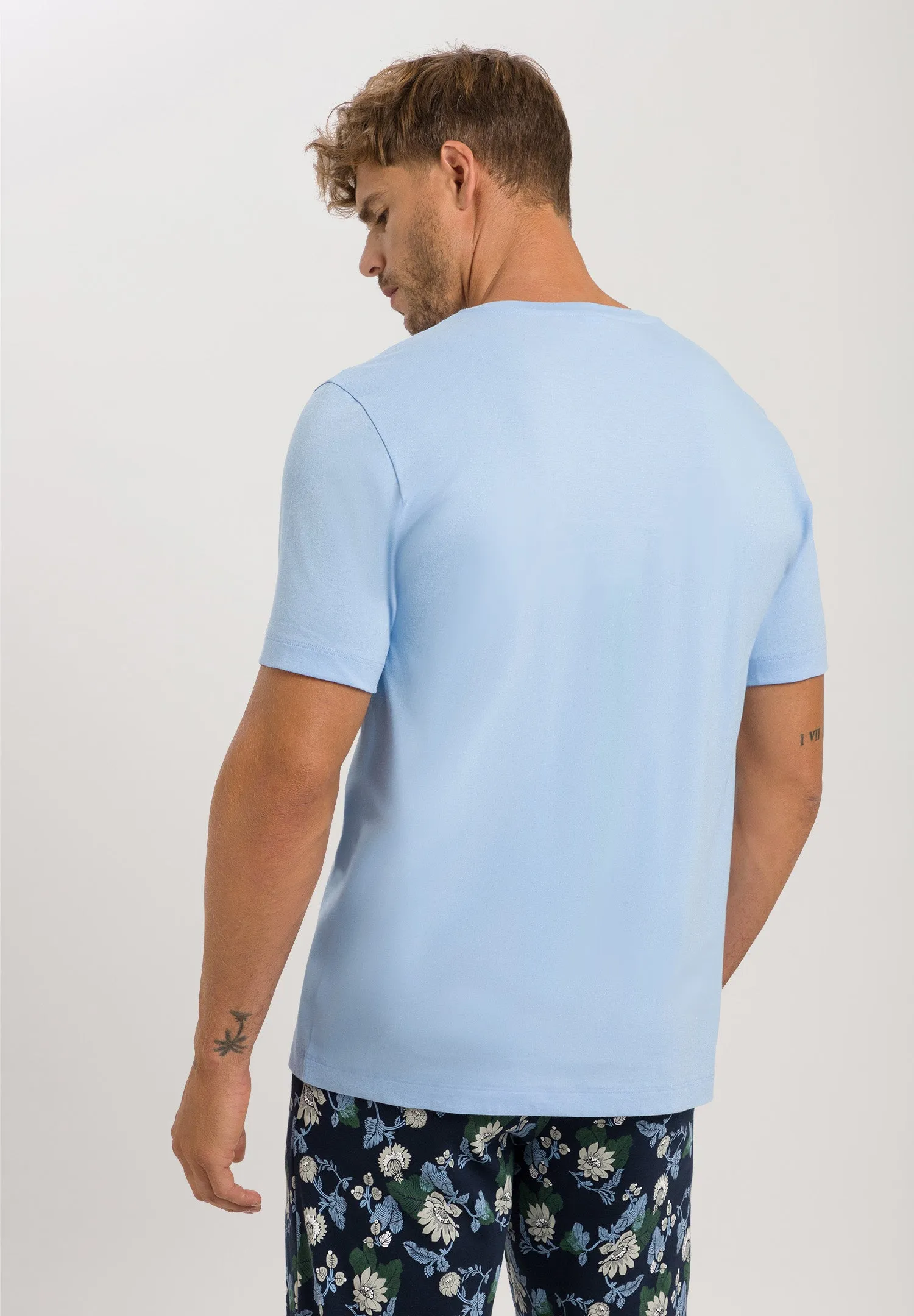 Living Shirts Cotton Crew Neck T-Shirt | Placid Blue 75050-2531