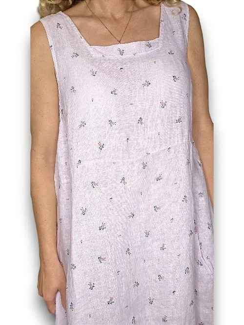 MAXI TANK DRESS LINEN MARY LOU LAVENDER