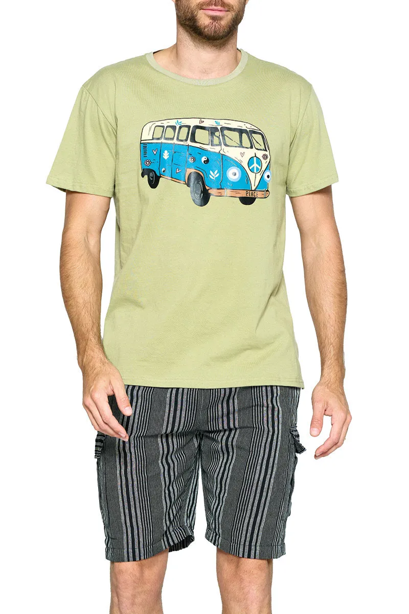 Men's Striped Shorts With Pockets