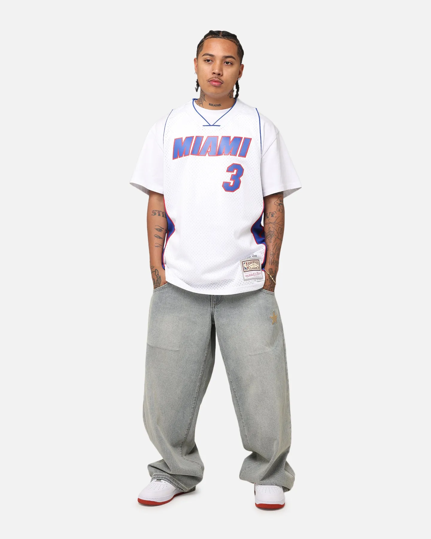 Mitchell & Ness Miami Heat Dwyane Wade #3 'Flags Collection' Jersey White