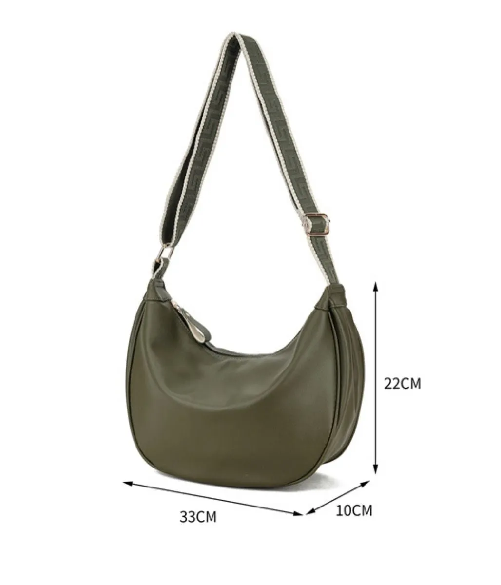 Navy Soft Crescent Bag