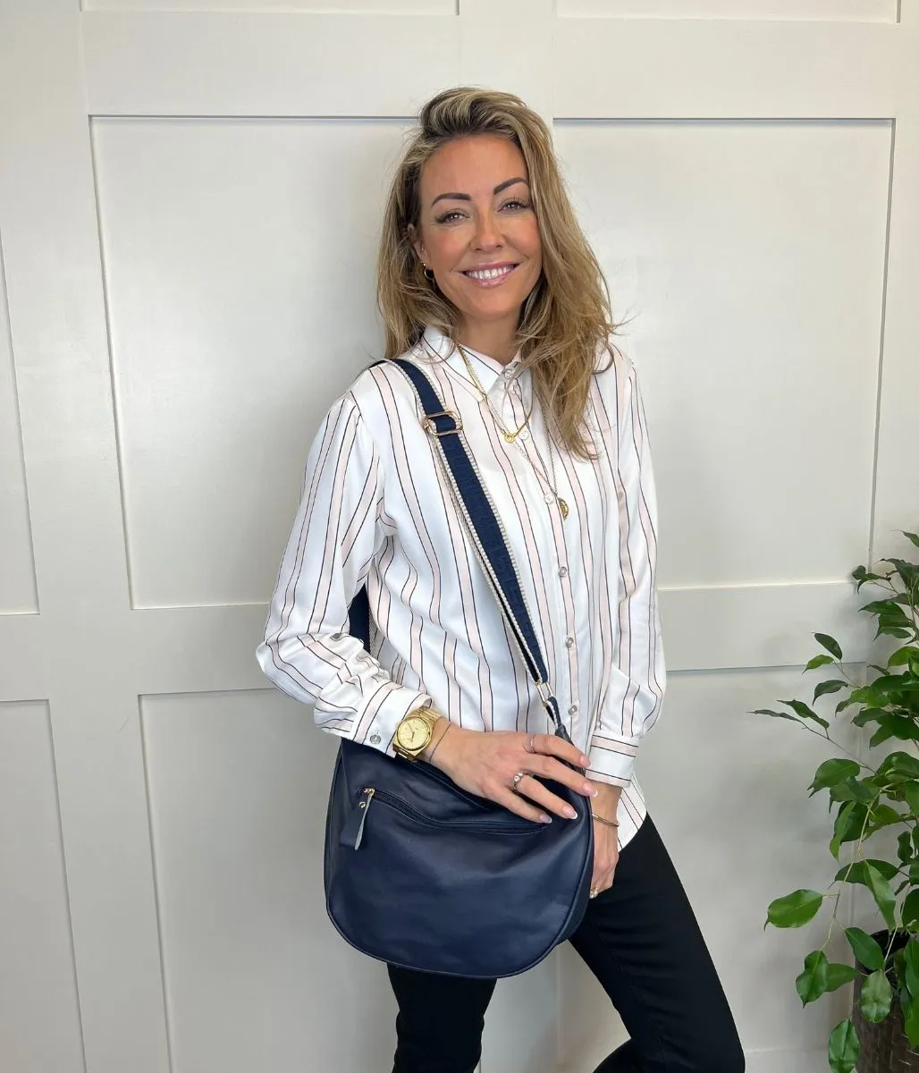 Navy Soft Crescent Bag