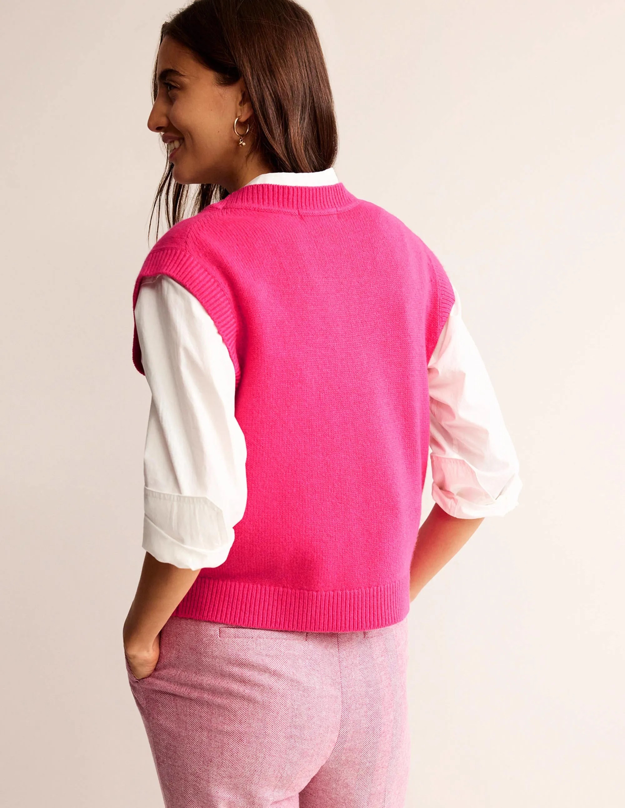 Olivia Merino Tank-Vibrant Pink