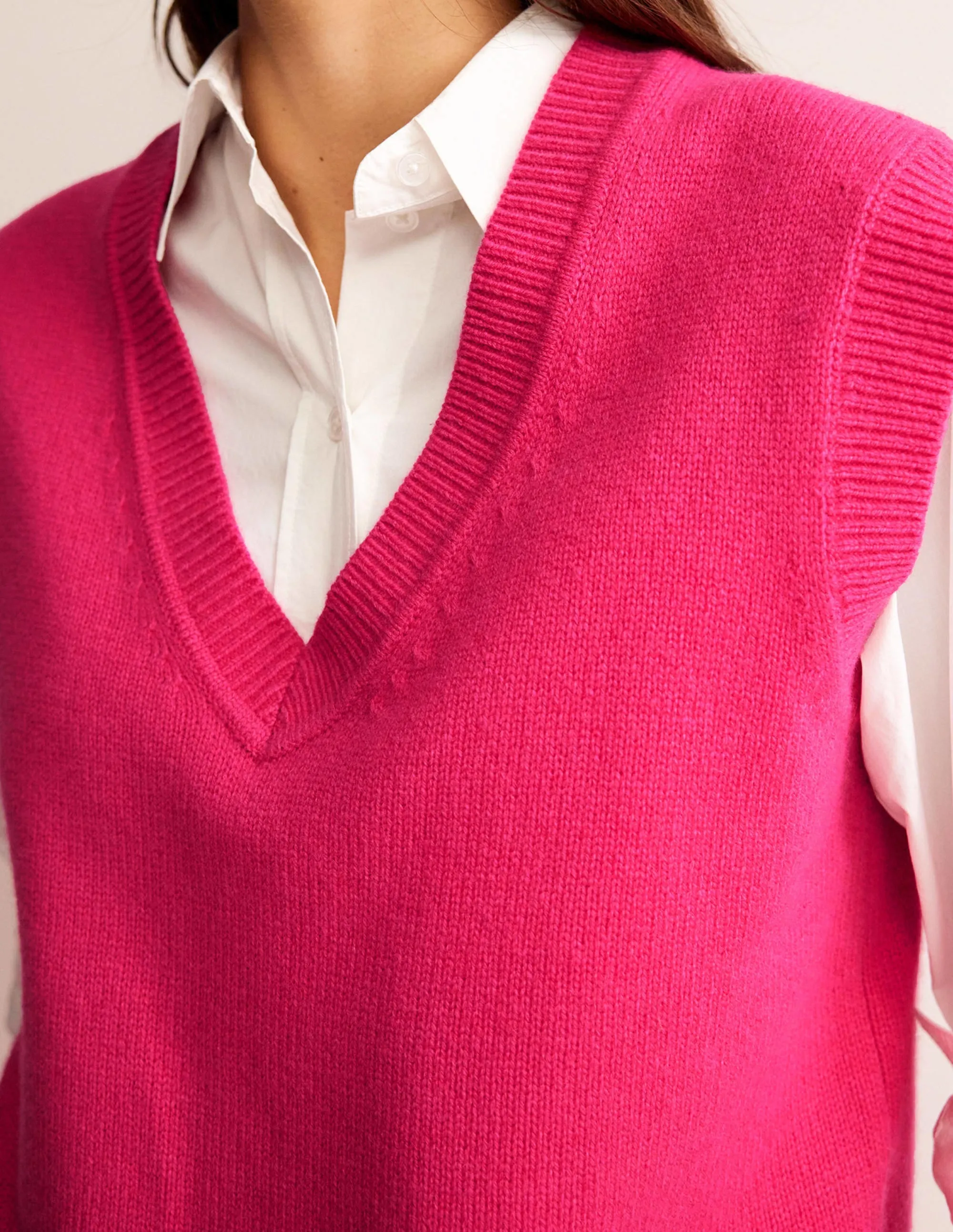 Olivia Merino Tank-Vibrant Pink