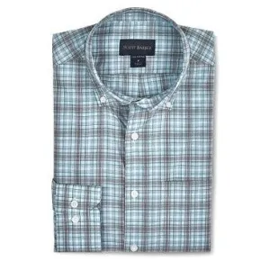 Organic Cotton Plaid Shirt in Seafoam by Scott Barber