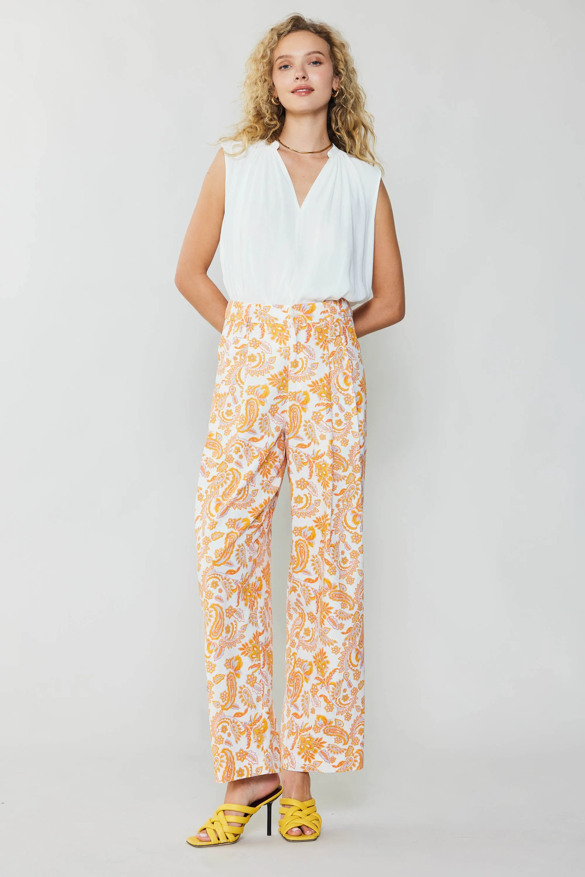 Paisley Printed Wide Pants