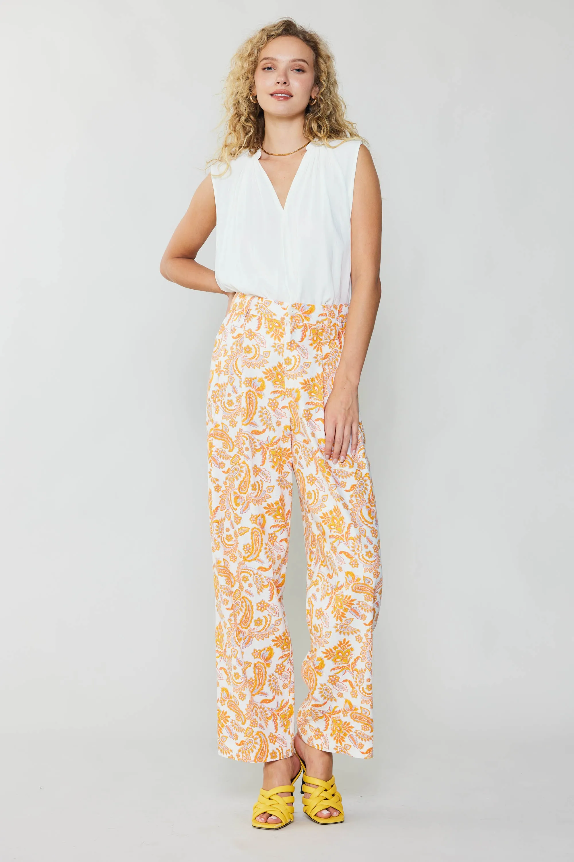 Paisley Printed Wide Pants