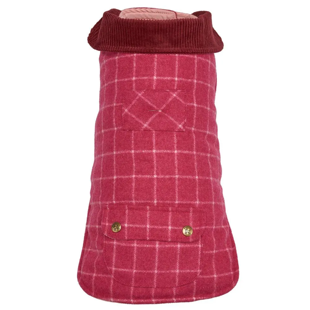 Pink Winter Dog Coat - UpCountry Pink Tweed Coat