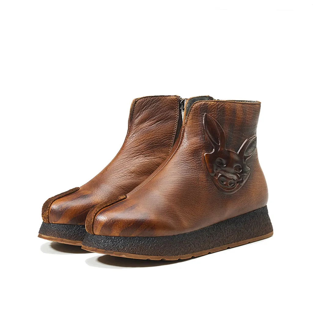 Retro Leather Comfort Retro Women's Winter Boots