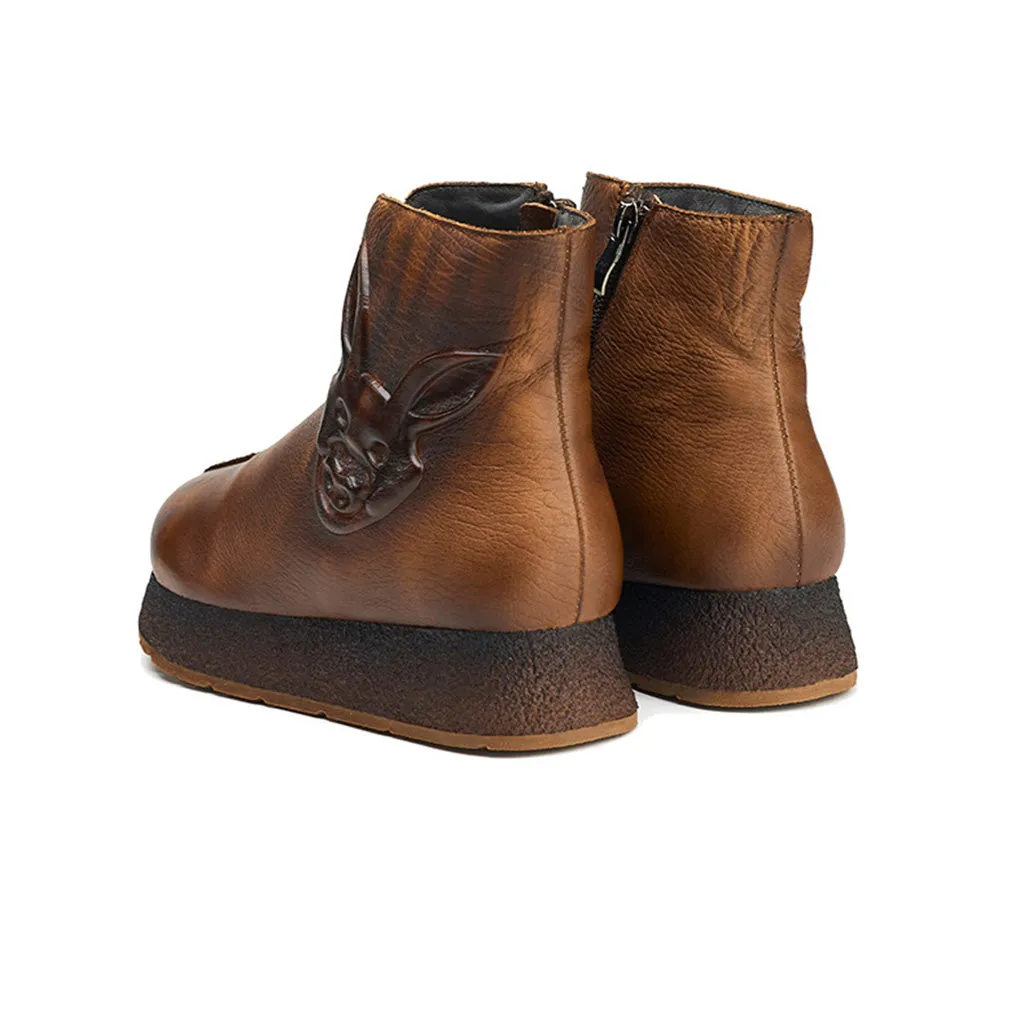 Retro Leather Comfort Retro Women's Winter Boots