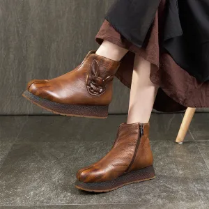 Retro Leather Comfort Retro Women's Winter Boots