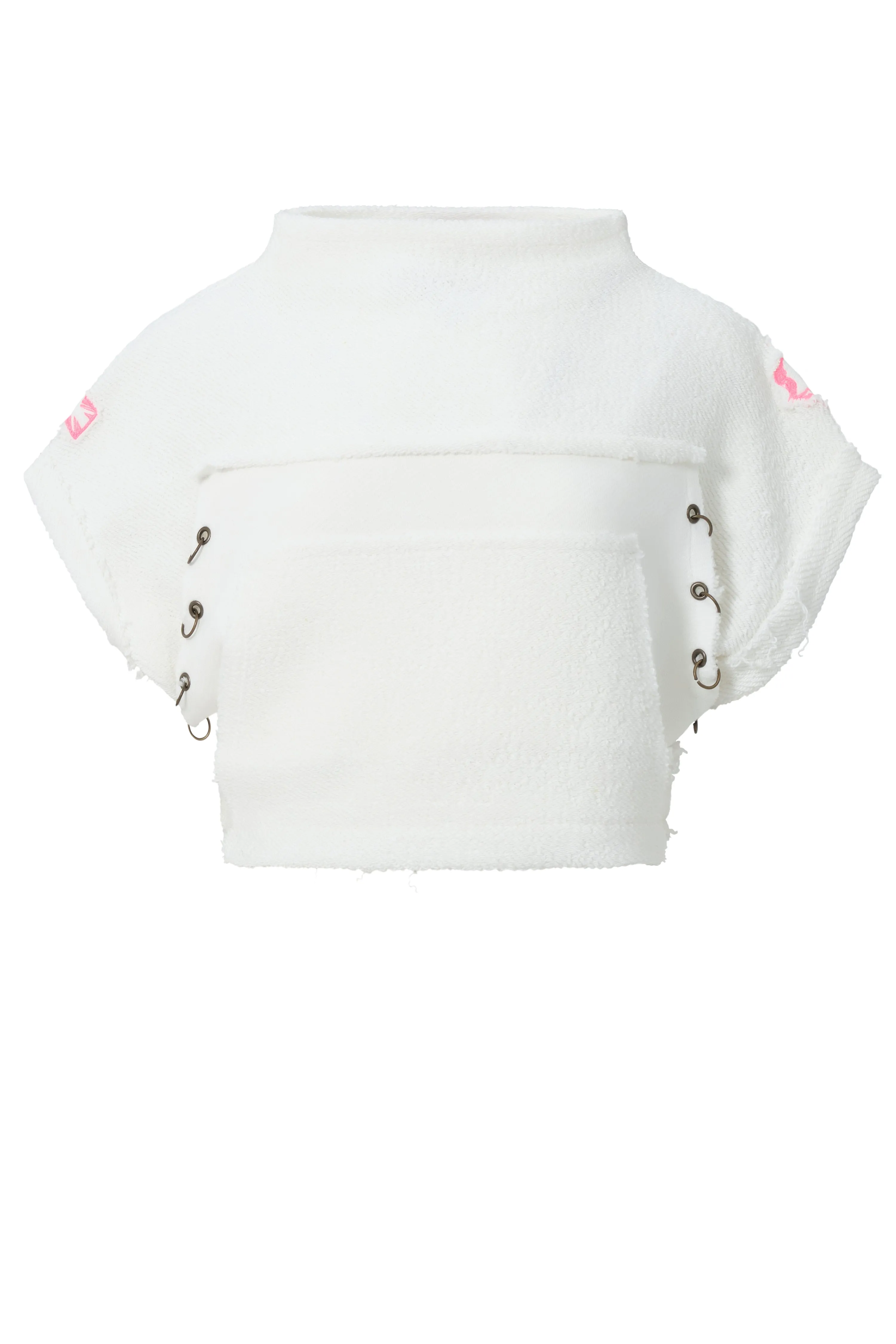 Short sleeved Cropped Sweatshirt Ecru