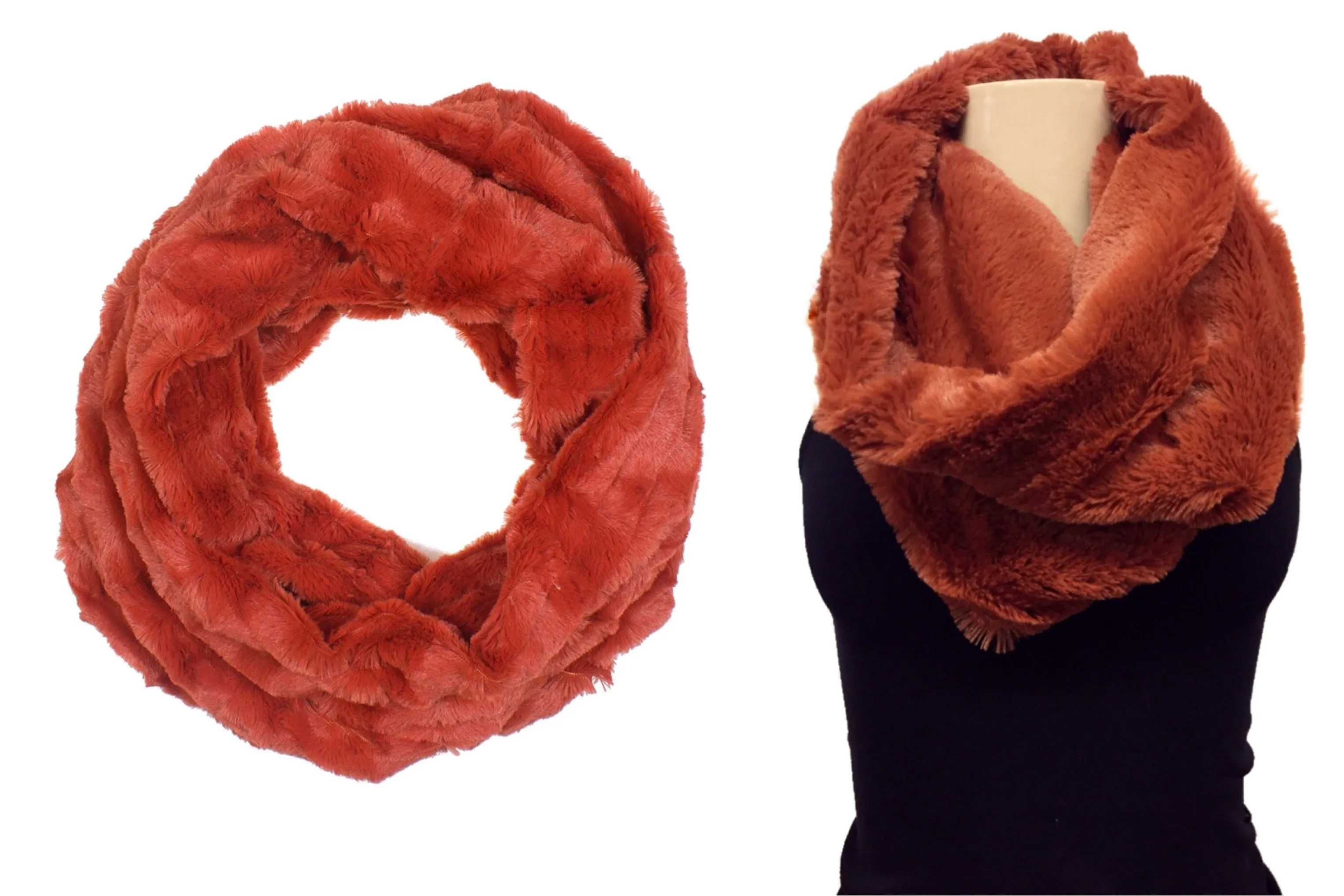 Silky Soft Faux Fur Infinity Scarf (Solid Colors)