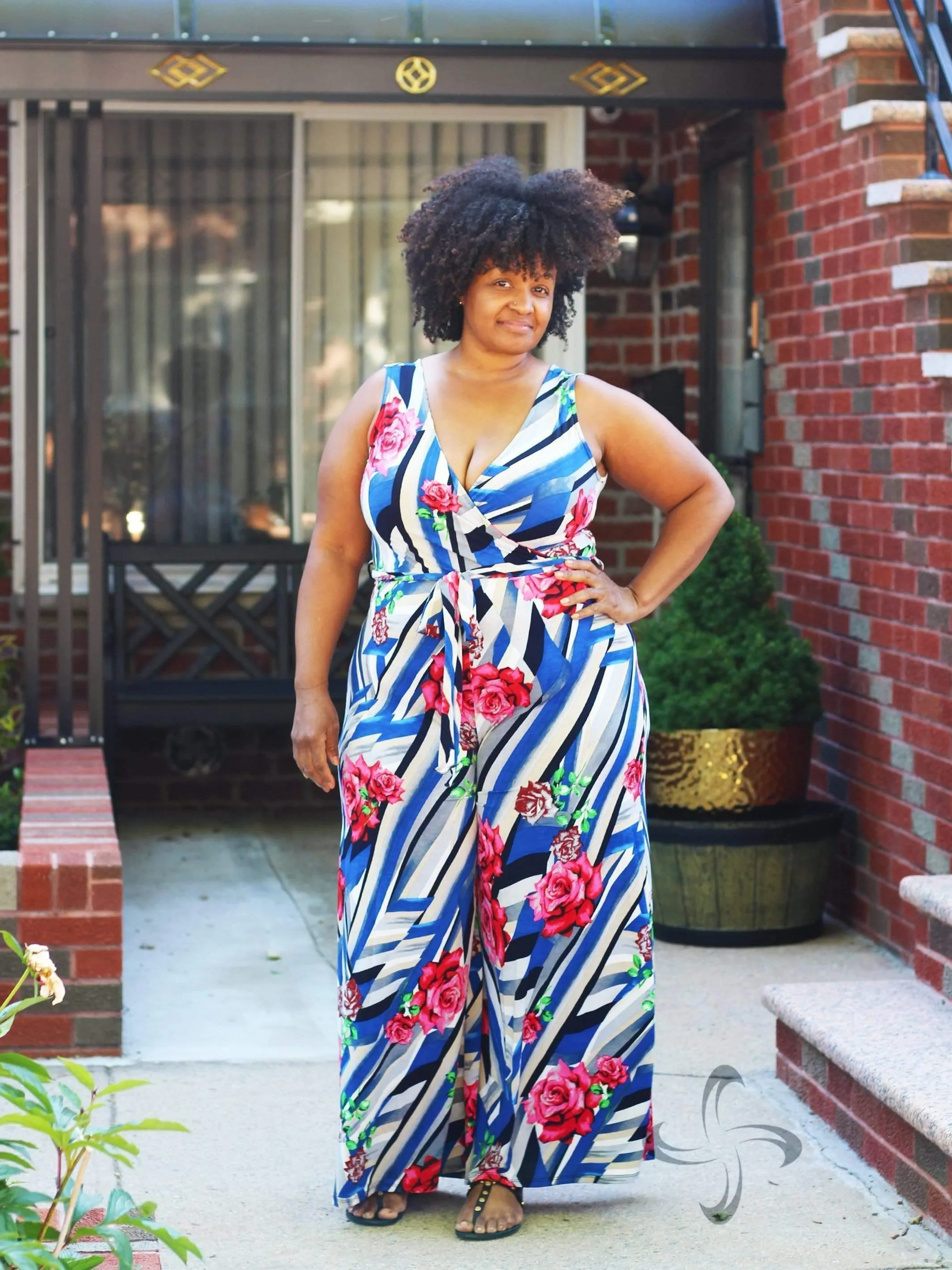 Surplice Structure | PLUS Print Jumpsuit