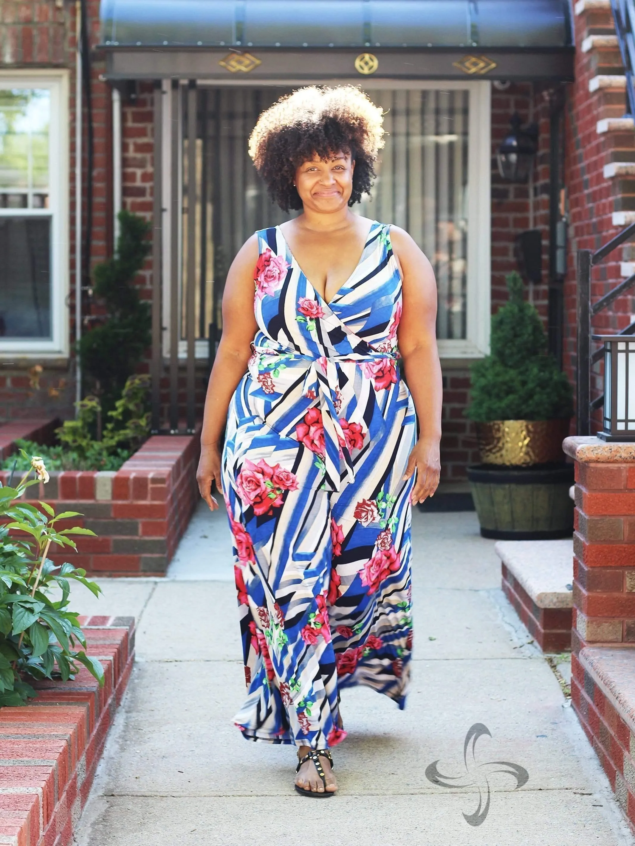 Surplice Structure | PLUS Print Jumpsuit