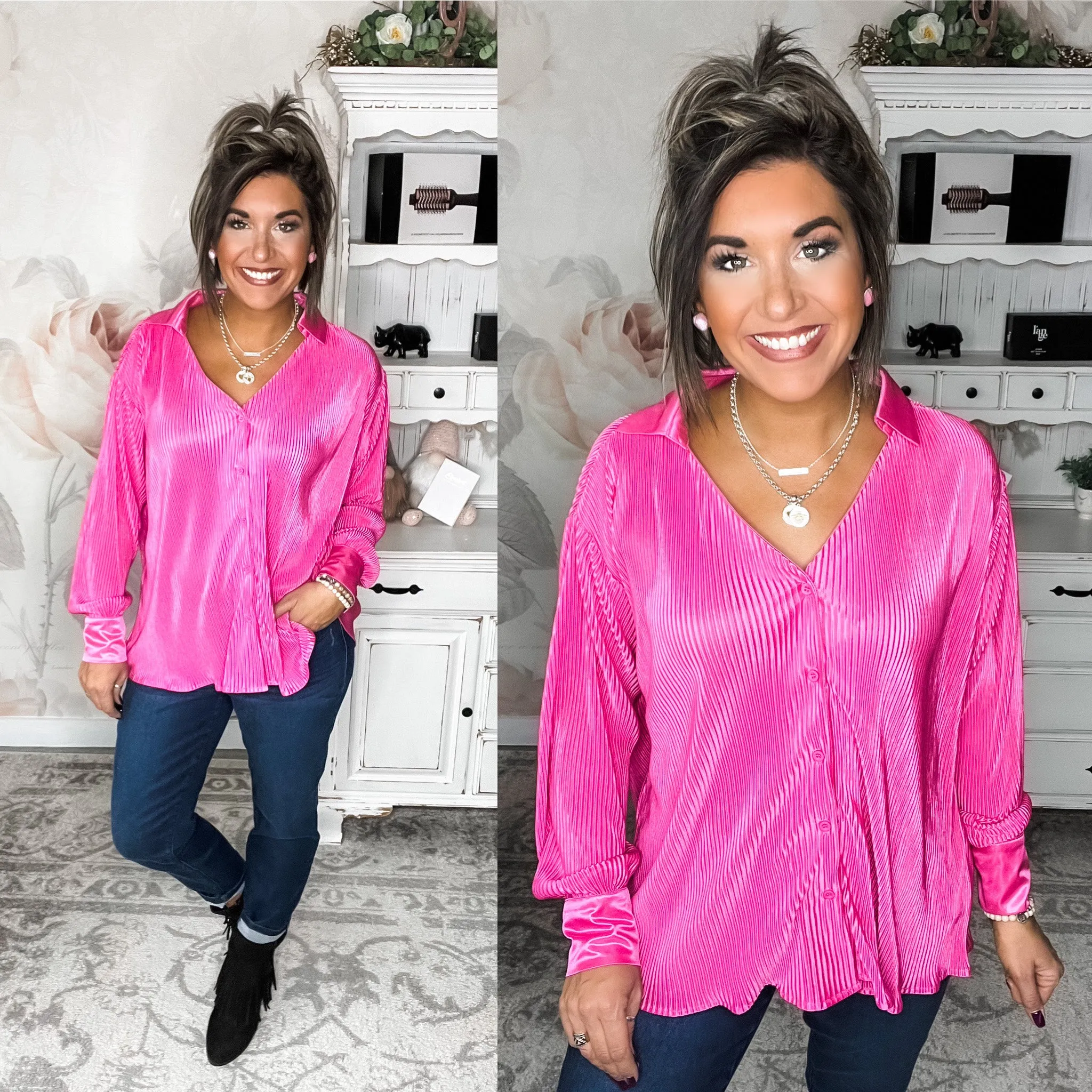 This is Love Pleated Button Down