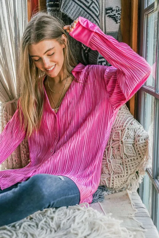 This is Love Pleated Button Down