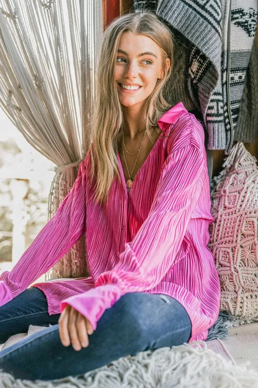This is Love Pleated Button Down