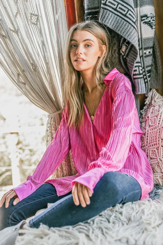 This is Love Pleated Button Down